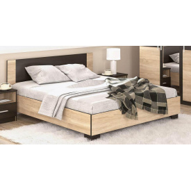 Кровать Мебель Сервис Вероника 160х200 с ламелями Дуб самоа + Венге темный (203.6х166.4х85.2 см) (667219)