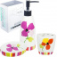 Набор аксессуаров для ванной комнаты Fiori стакан дозатор мыльница S&T DP114751 Ровно