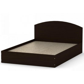 Двоспальне ліжко Компаніт-140 з узголів'ям дсп венге-темний