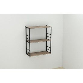 Фото - Книжная полка универсальная Ferrum-decor Стим 2 74x63x26 черный ДСП Дуб Сонома Трюфель 16мм (XK00041) Книжная полка универсальная Ferrum-decor Стим 2 74x63x26 черный ДСП Дуб Сонома Трюфель 16мм (XK00041)