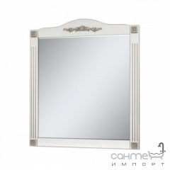 Зеркало для ванной комнаты СанСервис Romance 80 белый патина серебро Ровно