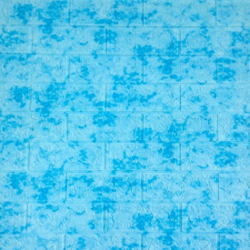 Самоклеящиеся декоративные 3D панели кирпич мрамор голубой 700x770 мм