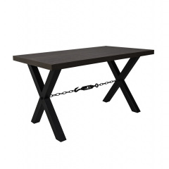 Обеденный стол Тис Vitan 140х60 см темный кабо-верде на х-металлических ножках Ровно