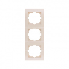 Тройная рамка Lezard Deriy вертикальная Кремовая (702-0300-153) Сарны