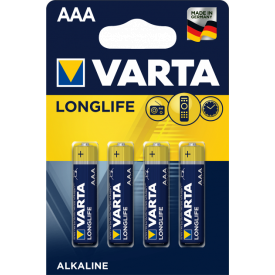 Батарейка ААА VARTA Longlife 4шт/блістер Alkaline