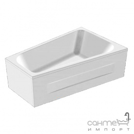 Ассиметричная акриловая ванна с каркасом и панелями Kolpa-San Beatrice-L 170x110 белая левостороняя