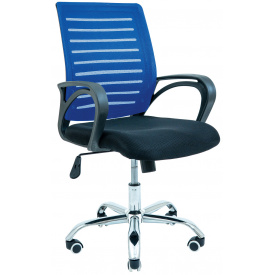Компьютерное кресло Richman Флеш спинка-сетка синяя на колесиках хром