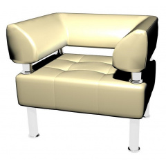 Офисное мягкое кресло Sentenzo Тонус 800x600х700 мм белый кожзам Буча