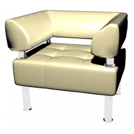Офісне м'яке крісло Sentenzo Тонус 800x600х700 мм білий кожзам