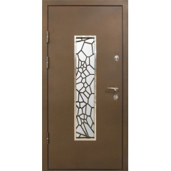 Двері вхідні MAGDA Т4,01 (N291) 96см термо дуб бронзовий - 142 КОВКА №19 ПРАВІ (З ТЕРМОРОЗРИВОМ) Гайсин