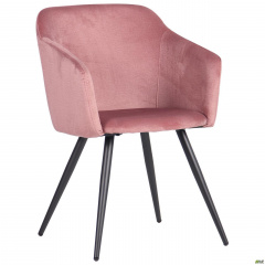 Кресло Lynette 830х570х500 мм розовое на черных ножках для гостиной спальни кафе-ресторана Надворная