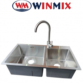 Кухонная мойка Winmix SET 7843 D-220x1.0-SATIN (со смесителем, диспенсером, сушкой в комплекте)