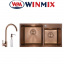 Кухонная мойка Winmix SET 7843 D-220x1.0-PVD-BRONZE (со смесителем, диспенсером) Охтирка