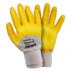 Перчатки трикотажные с нитриловым покрытием (желтые) 120 пар SIGMA (9443451) Николаев