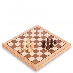 Шахматы шашки 2 в 1 деревянные SP-Sport W9042 43см x 43см Киев