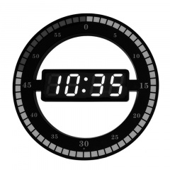 Настільний LED годинник круглий HongC d 31см HC-012 Чорний Київ