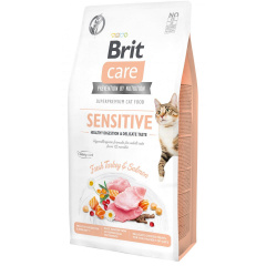 Корм для привередливых кошек Brit Care Sensitive Healthy Digestion Delicate Taste 7кг с индейкой и лососем Кропивницький