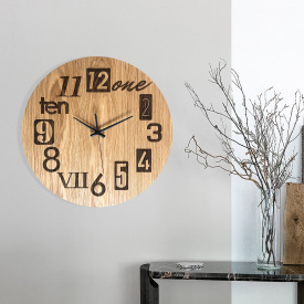 Часы деревянные Moku Kyoto 48 x 48 см Коричневый