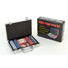 Набор для покера в алюминиевом кейсе SP-Sport IG-2056 на 200 фишек с номиналом