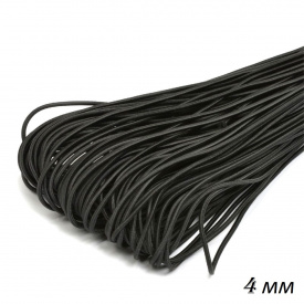 Шнурок-резинка Luxyart 4 мм 500 м Черный (Р4-501)