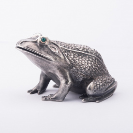Серебряная фигура ручной работы Лягушка сер00001 Оникс