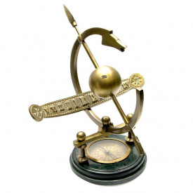 Солнечные часы None с компасом бронзовые настольные 34х36х35 см (DN26567)