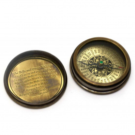 Компас морской бронзовый None "Victorian pocket compas" диаметр 8 см (DN29275)