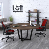 Круглый стол офисный D-1600 Loft-design столешница орех-модена
