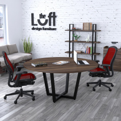 Круглий стіл офісний D-1600 Loft-design стільниця горіх-модена Шостка