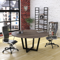Круглий стіл офісний D-1600 Loft-design стільниця дуб-палена Хмельницький