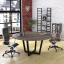 Круглий стіл офісний D-1600 Loft-design стільниця дуб-палена Камінь-Каширський