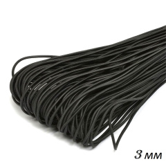 Шнурок-резинка Luxyart 3 мм 200 м Черный (Р3-201) Хмельницький