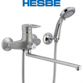 Смеситель для ванны длинный нос HESBE HANSBERG SATIN Chr-006 (euro)