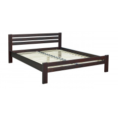 Двуспальная кровать Мебель-Сервис Алекс 160х200 см с ламелями деревянная в цвете орех Ладан