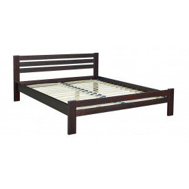Двоспальне ліжко Меблі-Сервіс Алекс 160х200 см з ламелями дерев'яна в кольорі горіх
