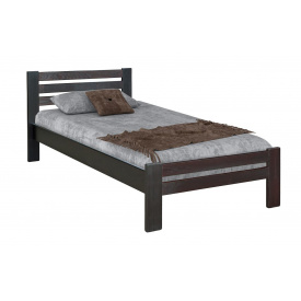 Ліжко Алекс Меблі-Сервіс 90х200 см односпальна дерев'яна в кольорі горіх