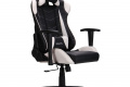 Компьютерное кресло AMF VR Racer Blade эргономичное сидение с черно-белый кожзам для геймеров