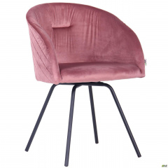 М'яке крісло обідній AMF Sacramento поворотне сидіння велюр рожевий антик Ковель