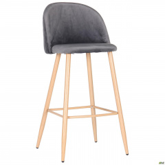 Барный стул AMF Bellini темно-серый цвет ткани сидения на высоких ножках Одесса