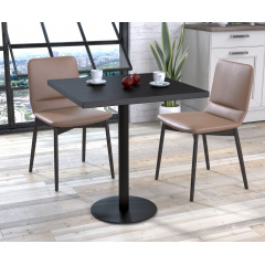 Стол обеденный BS-450 Loft-Design 70х70 см с одной ножкой в цвете квадратной столешницы венге Новая Каховка