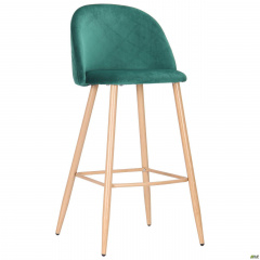 Барний стілець високий Bellini зелений колір тканини сидіння на металлокаркасе Львів