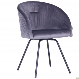 Обеденное кресло AMF Sacramento на ножках поворотное мягкое сидение велюр серый для гостиной посетителей