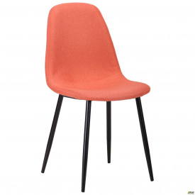 Стілець AMF Лучія чорні ніжки - помаранчеве сидіння