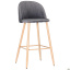 Барний стілець AMF Bellini темно-сірий колір тканини сидіння на високих ніжках Миколаїв