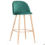 Барный стул высокий Bellini зеленый цвет ткани сидения на металлокаркасе Луцк