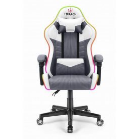 Компьютерное кресло Hell's Chair HC-1004 White-Grey LED (тканина)