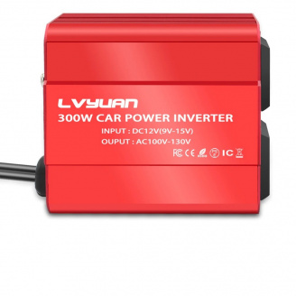Преобразователь напряжения автомобильный инвертор от прикуривателя Lvyuan 12В в 200 Вт 300 W 2 USB-порта