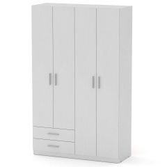Шкаф-14 белый Компанит 195х120х46,4 см четырехдверный распашной для одежды в спальню Кропивницкий