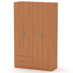 Шкаф-14 для вещей в спальне Компанит 195х120х46,4 см четырехдверный распашной лдсп ольха Одесса