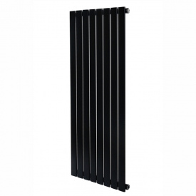 Дизайнерский вертикальный радиатор отопления ARTTIDESIGN «Livorno 8/1000» Колір чорний матовий.